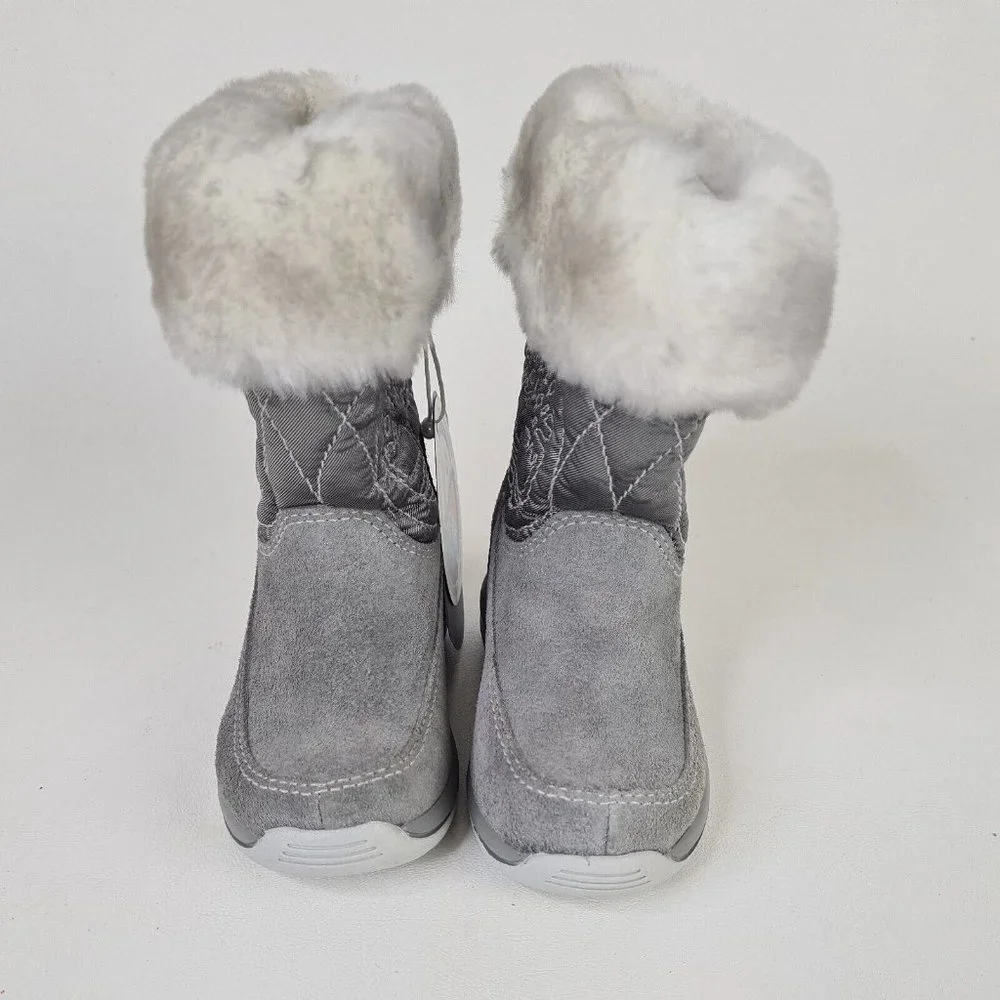 Timberland TODDLERS Boots Winter Holly Berry Tall Fur Leather Grey - Picture 5 of 12